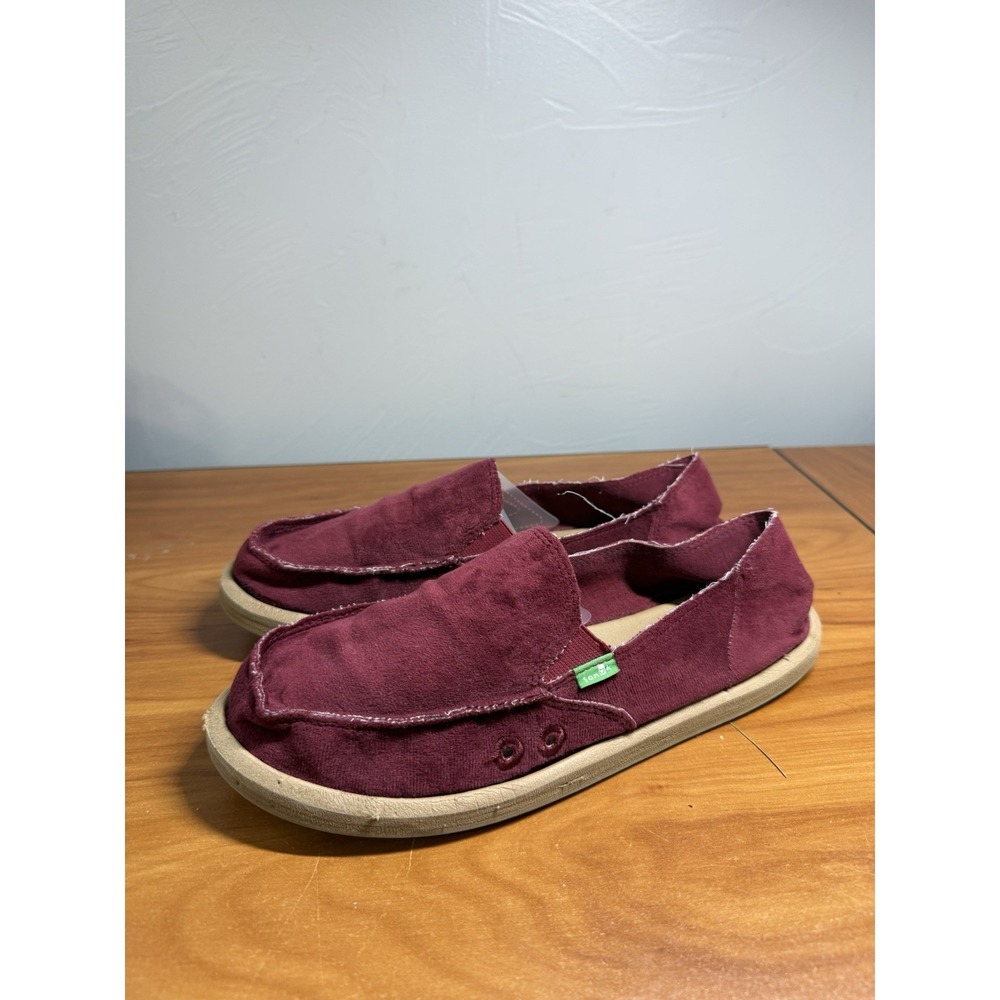 Sanuk Women's Size 9 Donna Red Velvet Rumba Shoes Flats Sidewalk Surfer
